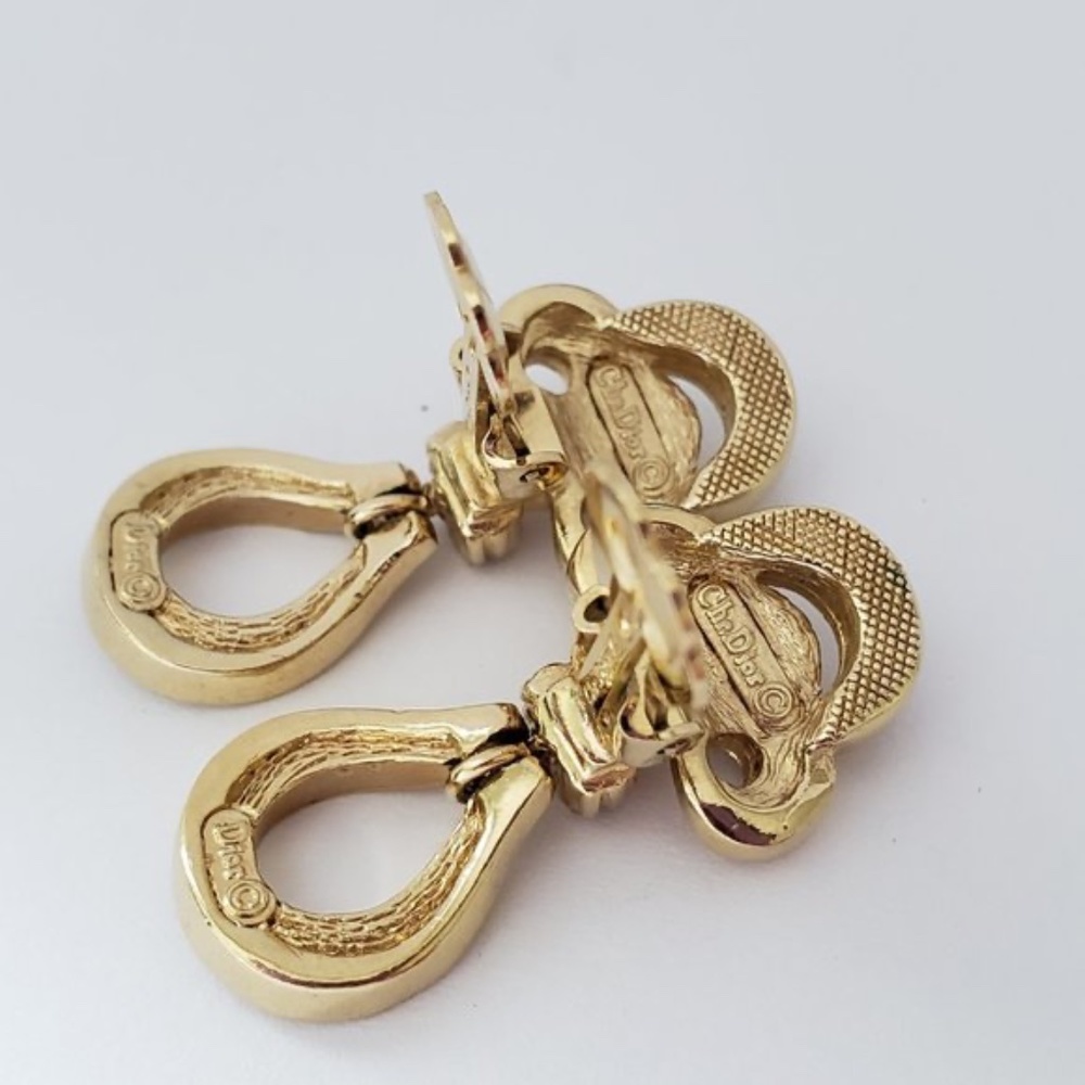 Christian Dior Vintage Drop Clip Earrings - Picture 5 of 5